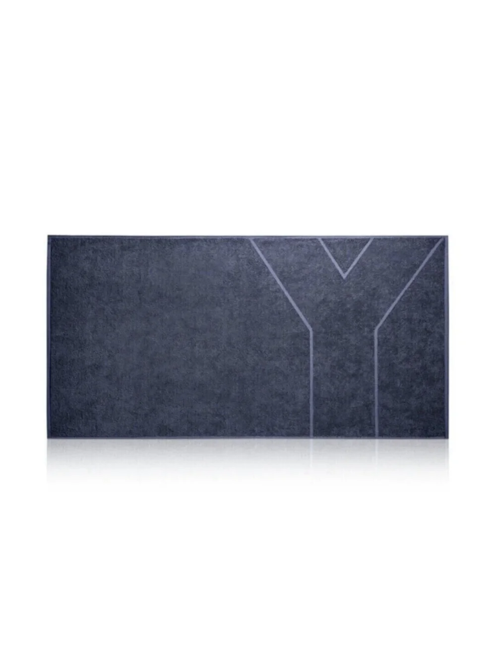 YSL Yves Saint Laurent Y Logo Large Bath Beach Towel Navy Blue New In Box